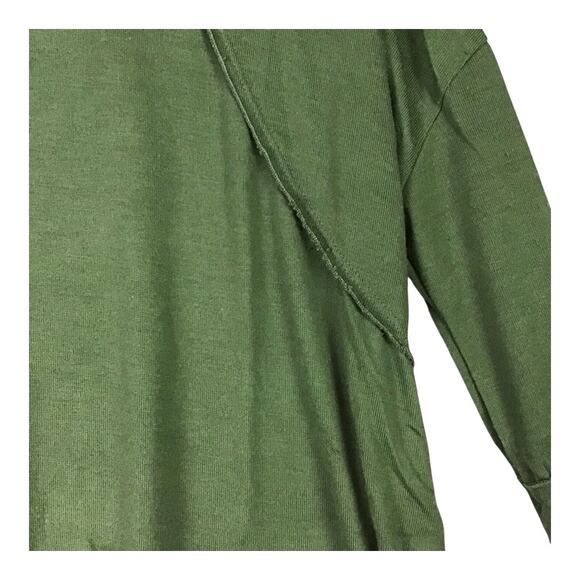 Forgotten Grace Women’s Tee Green High Low Hem Raw Edge Top Size M NWOT - Picture 7 of 10